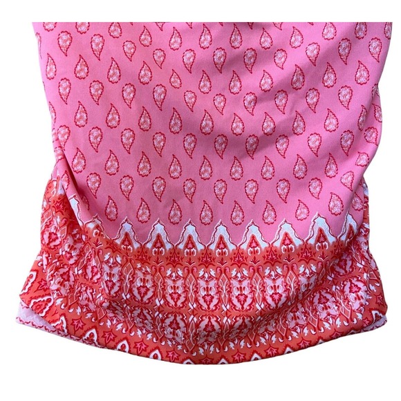Cabana Life Talbots Swimsuit Top Womens Small Pink Peach Paisley Batik BohoVacay - Picture 4 of 13